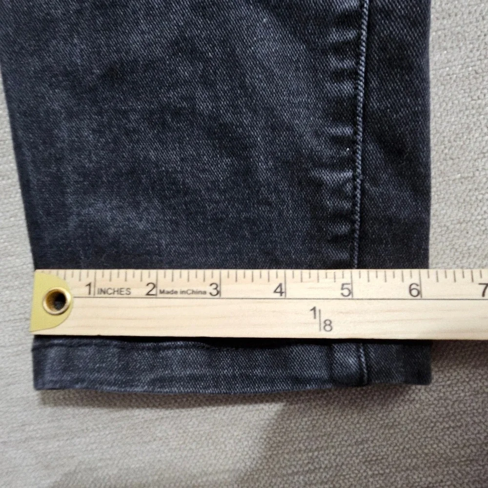 Chaokuzhe Straight Leg Jeans 32 Black Blue Contrast Two Tone Streetwear